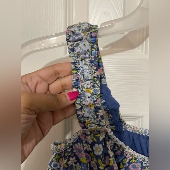 American Eagle Blue Floral Boho Pull on Crop Top size XL - Picture 4 of 5